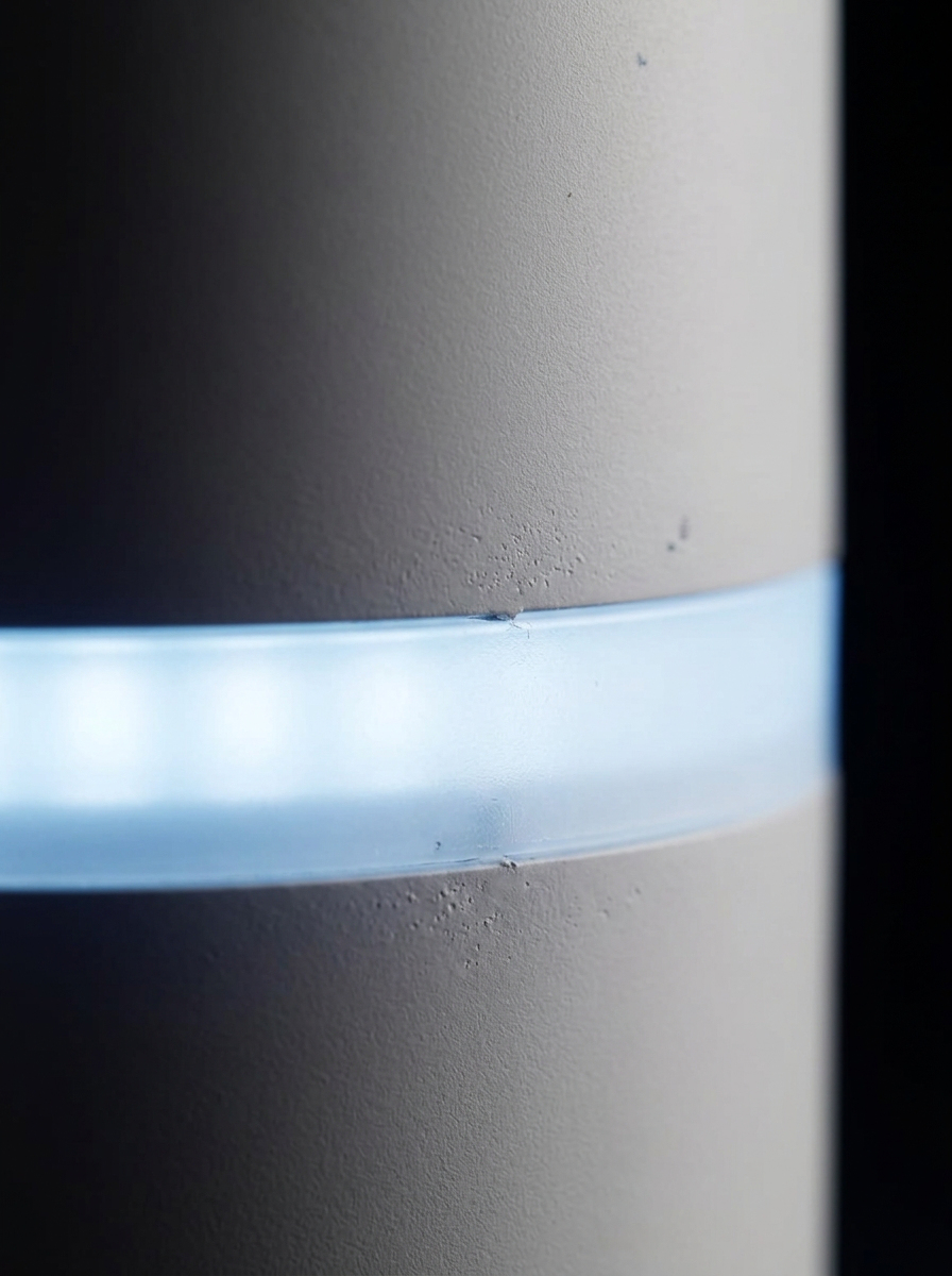 Macro detail of the IntelliLight light band and its precision seam